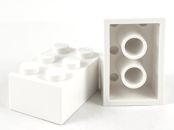 Lego Brick 2 x 3 without Cross Supports / White