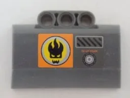 Technic, Panel Engine Block Half / Side Intake with Agents Dr. Inferno Logo and 'DO NOT COVER' Pattern Model Left Side (Sticker) - Set 8634