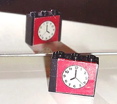 Stickered Assembly 3 x 1 x 2 with Clock Pattern on Both Sides (Stickers) - Set 379-1
