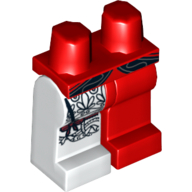 Lego Hips and Red Left Leg, White Right Leg with Black Lace and Red Ladies Garter Print (Red Harrington) / Red