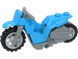 Stuntz Flywheel Motorcycle Dirt Bike with Dark Bluish Gray Frame, Light Bluish Gray Wheels, and Dark Bluish Gray Handlebars