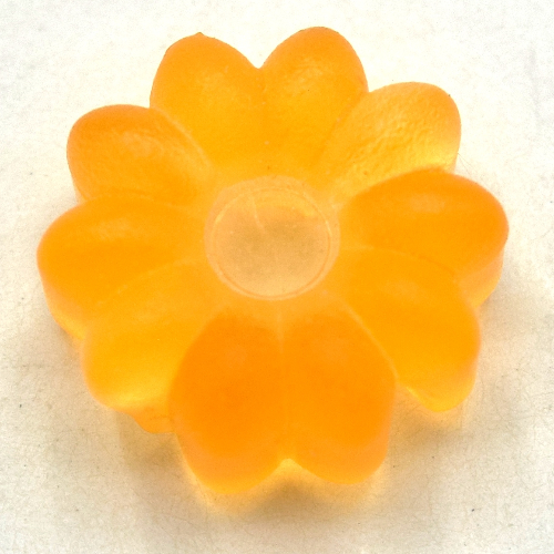 Lego Clikits Icon, Flower 2 x 2 Small, 10 Petals with Hole [Frosted] / Trans-Flame Yellowish Orange