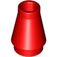 Cone 1 x 1 [No Top Groove] / Red