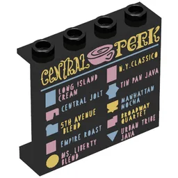 Panel 1 x 4 x 3 with Central Perk Menu Print / Black