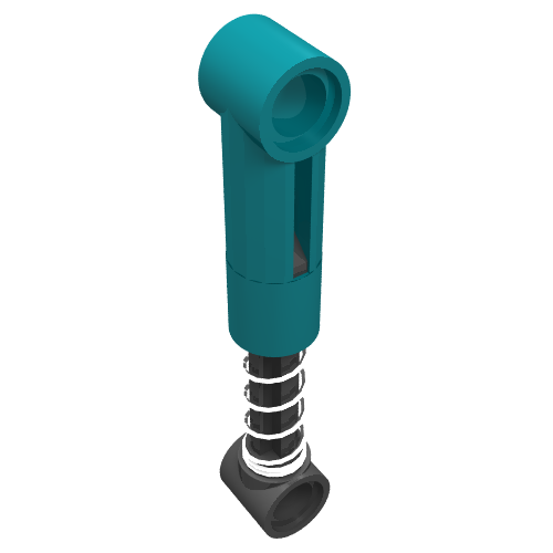 Lego Technic Shock Absorber 6.5L with Soft Spring, Standard Coil [Complete Assembly] / Dark Turquoise