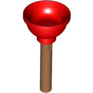 Lego Equipment Plunger [Soft Plastic] with Medium Nougat Handle / Red