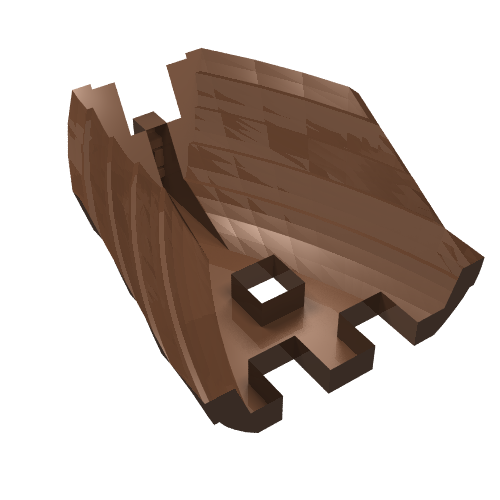 Lego Boat Hull Section, Small Stern 14 x 12 x 5 1/3, Base / Brown