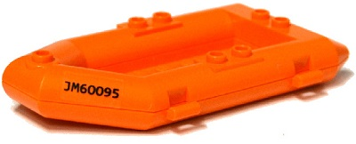 Lego Boat, Rubber Raft, Small with 'JM60095' Pattern on Both Sides (Stickers) - Set 60095