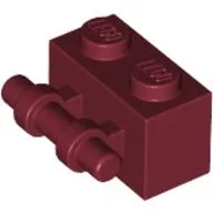Brick Special 1 x 2 with Handle / Dark Red