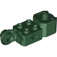 Technic Brick Special 2 x 2 with Axle Hole, Rotation Joint Ball Half [Vertical Side], Vertical Axle Hole End / Dark Green