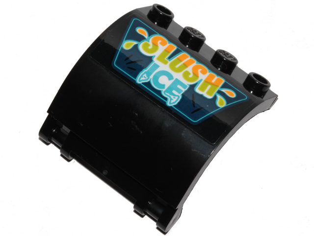 Lego Panel 3 x 4 x 3 Curved with Double Clip Hinge with 'SLUSH ICE' Pattern (Sticker) - Set 40336