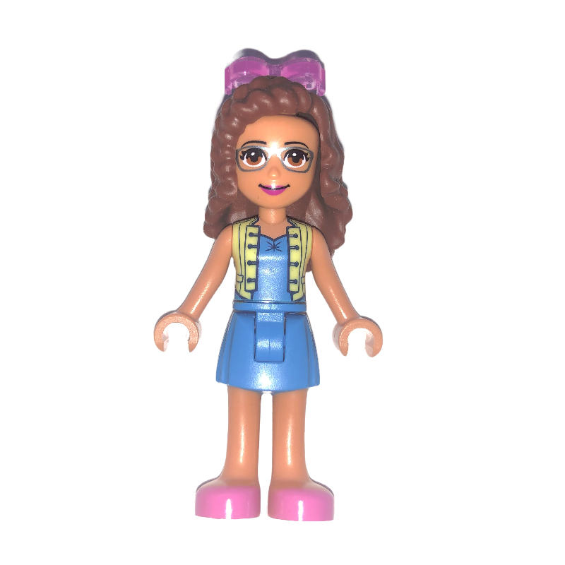Lego Olivia - Bright Light Yellow Jacket, Dark Azure Skirt, Glasses