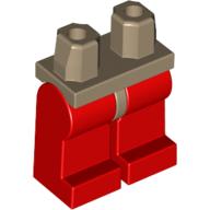 Lego Hips and Red Legs / Dark Tan