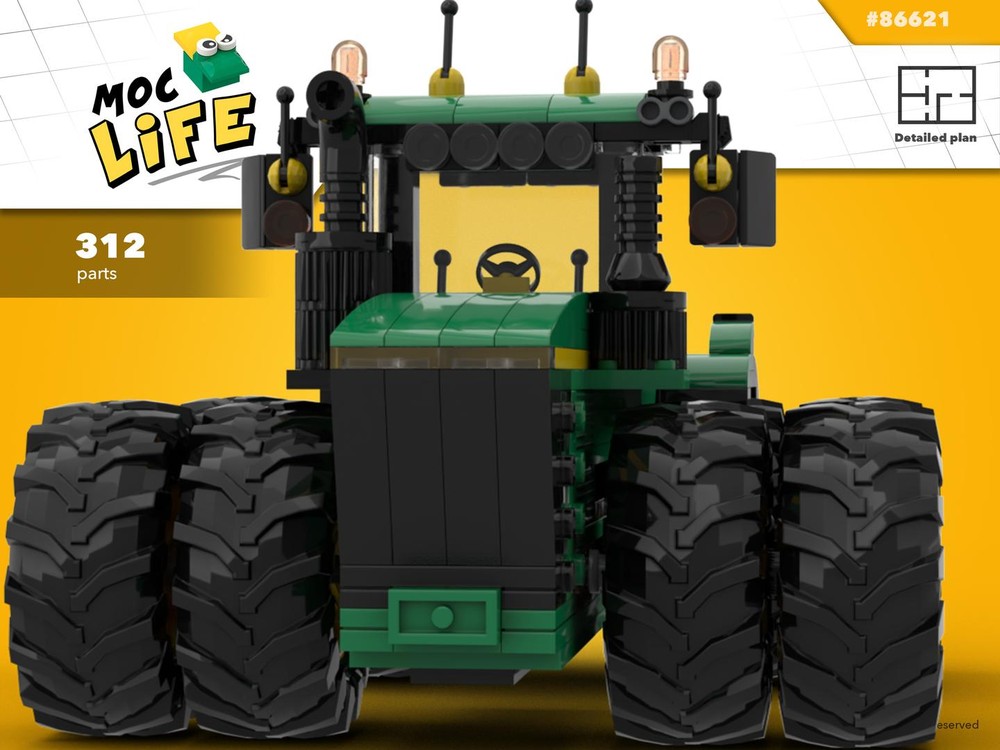 Lego John Deere 8 wheels articulate