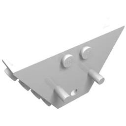 Panel, Trapezoid, Tipper End Flat with Pins, 1 x 2 Anti-studs / White