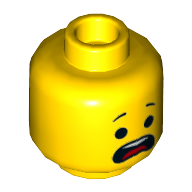 Lego Minifig Head Emmet, Scared, Open Mouth / Yellow