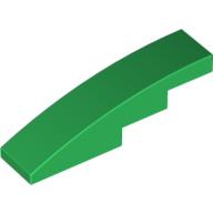 Lego Brick Curved 4 x 1 No Studs [Stud Holder with Asymmetric Ridges] / Green