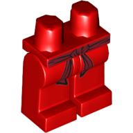 Lego Hips and Red Legs with Dark Red Belt Print / Red