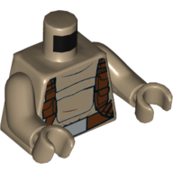 Lego Torso Hoodie Jacket with Large Central Pocket and Reddish Brown Utility Belts Print (Resistance Trooper), Dark Tan Arms and Hands / Dark Tan