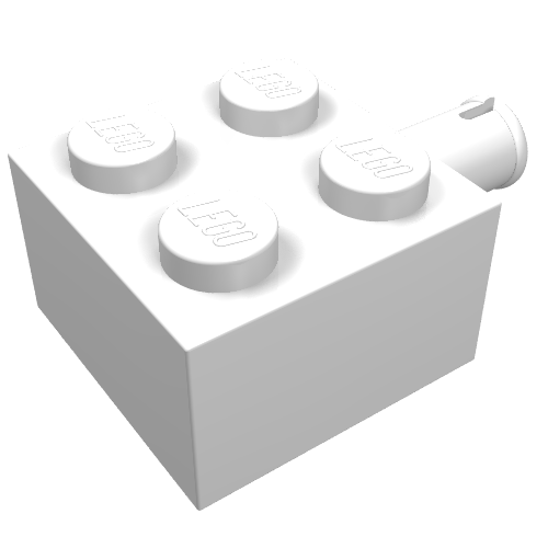 Lego Brick Special 2 x 2 with Pin and No Axle Hole / White