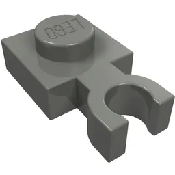 Plate Special 1 x 1 with Clip Vertical [Thin U Clip] / Dark Bluish Gray