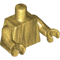 Lego Torso, Pearl Gold Arms and Hands [Plain] / Pearl Gold