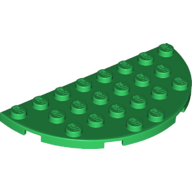 Lego Plate Round Half 4 x 8 / Green