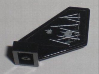 Lego Tail Shuttle, Small with Space Police 3 White Damage and Bullet Holes Pattern on Left Side (Sticker) - Set 5970