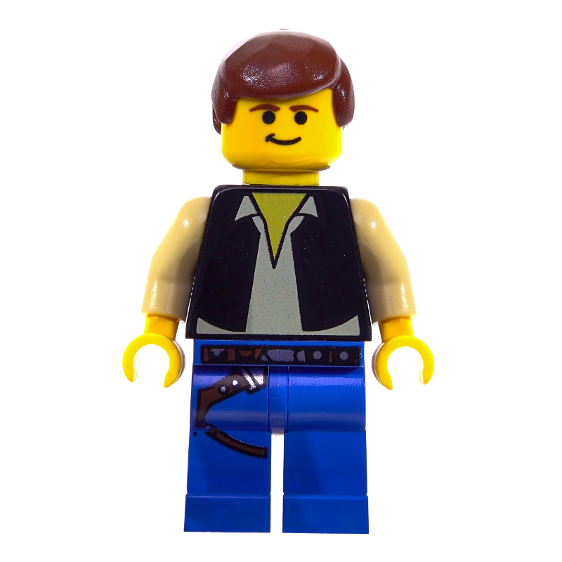 Lego Han Solo, Black Vest, Yellow Skin, Blue Legs (3626c Head)