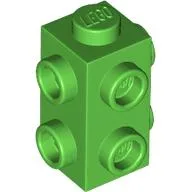 Brick Special 1 x 1 x 1 2/3 with 6 Studs on 3 Sides / Bright Green