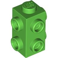 Lego Brick Special 1 x 1 x 1 2/3 with 6 Studs on 3 Sides / Bright Green