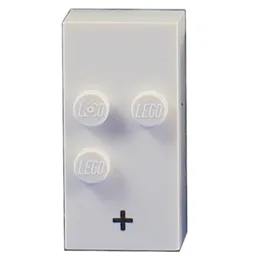 Braille Brick 2 x 4 with 3 Studs ⠖ and '+' Print / White