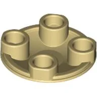 Plate Round 2 x 2 with Rounded Bottom [Boat Stud] / Tan