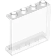 Panel 1 x 4 x 3 [Side Supports / Hollow Studs] / Trans-Clear
