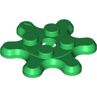 Lego Plate Special 2 x 2 Splat Gear, 6 Teeth / Green