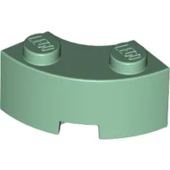 Brick Round Corner 2 x 2 Macaroni with Stud Notch and Reinforced Underside [New Style] / Sand Green