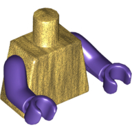 Lego Torso, Dark Purple Arms and Hands [Plain] / Pearl Gold