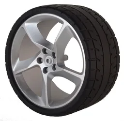 Wheel 75mm D. x 41mm #2 Model Right Side with Black Tire 87.9 x 44 (80281 / 80279) / Metallic Silver