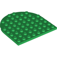 Lego Plate 8 x 8 with Rounded End / Green