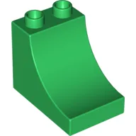 Duplo Brick 2 x 3 x 2 with Curve / Green