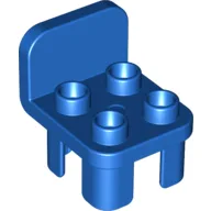 Duplo Chair with 4 Studs and Rounded Back / Blue