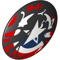 Shield Round Bowed with Red/Blue/White Captain America Star, Venomized Print