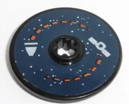 Technic, Disk 3 x 3 with Satellite and Rocket Orbit Pattern (Sticker) - Set 60228