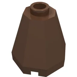 Cone 2 x 2 x 1 2/3 Octagonal, Open Stud / Brown