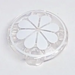 Plate Round 2 x 2 with Rounded Bottom with White Fruit Segments Print