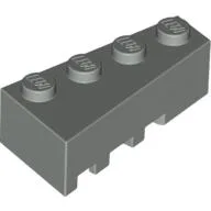 Brick Wedged, Angled 4 x 2 Right / Light Gray