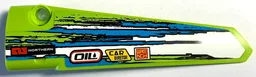 Technic, Panel Fairing # 5 Long Smooth, Side A with 'NORTHERN', 'OIL', 'CAR BURETOR', 'WRENCH' and Blue and White Stripes Pattern (Sticker) - Set 42103
