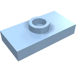 Plate Special 1 x 2 with 1 Stud with Groove and Inside Stud Holder (Jumper) / Bright Light Blue