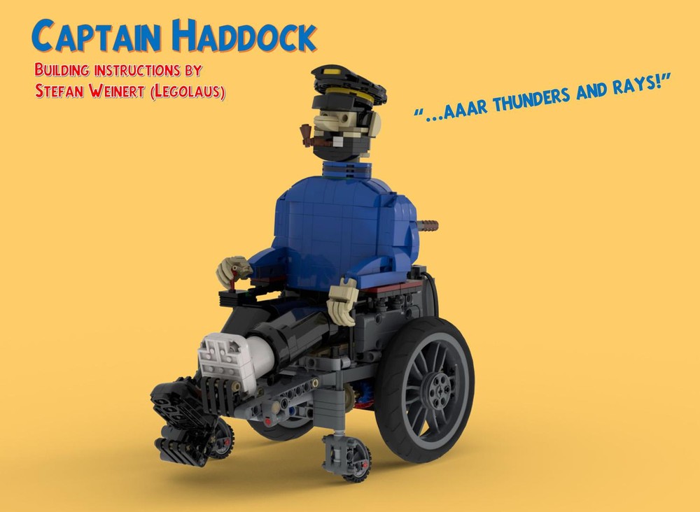 Lego Captain Haddock in a wheelchair