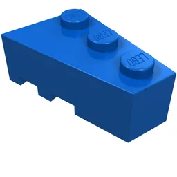 Brick Wedged, Angled 3 x 2 Right / Blue
